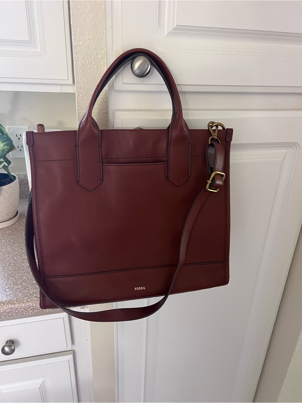 Fossil Kyler Women's Leather Tote Bag and Matching Fossil Lainie Wallet Combo